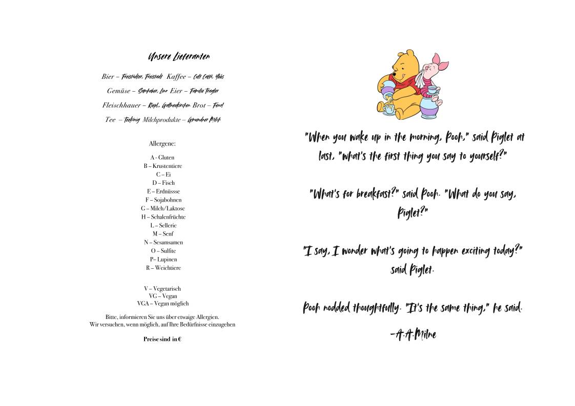 Menu de Little Dancer