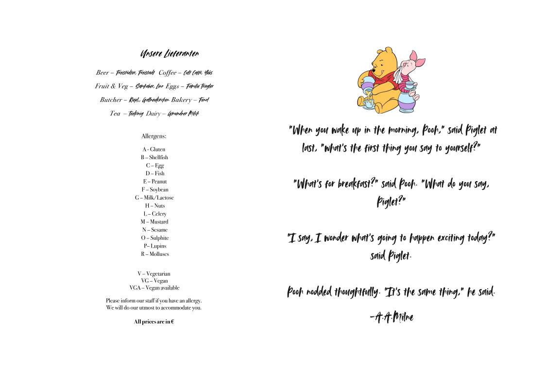 Menu de Little Dancer