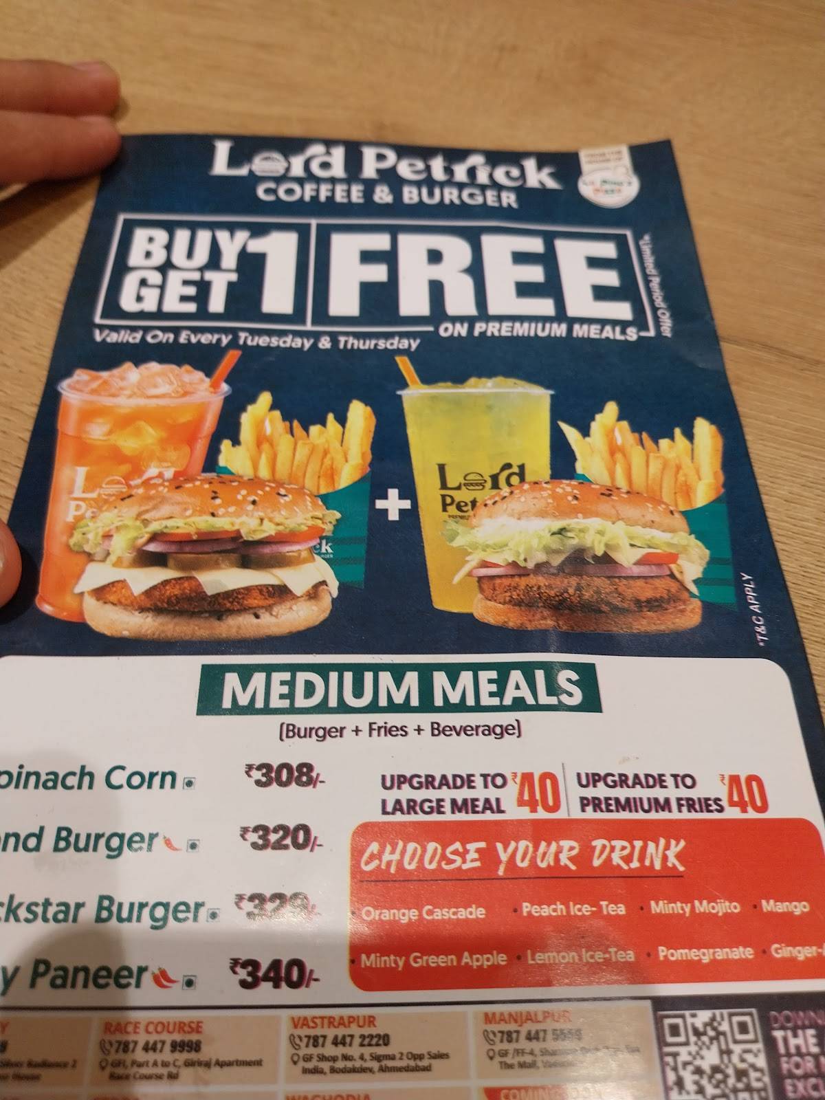 Lord petrick menu