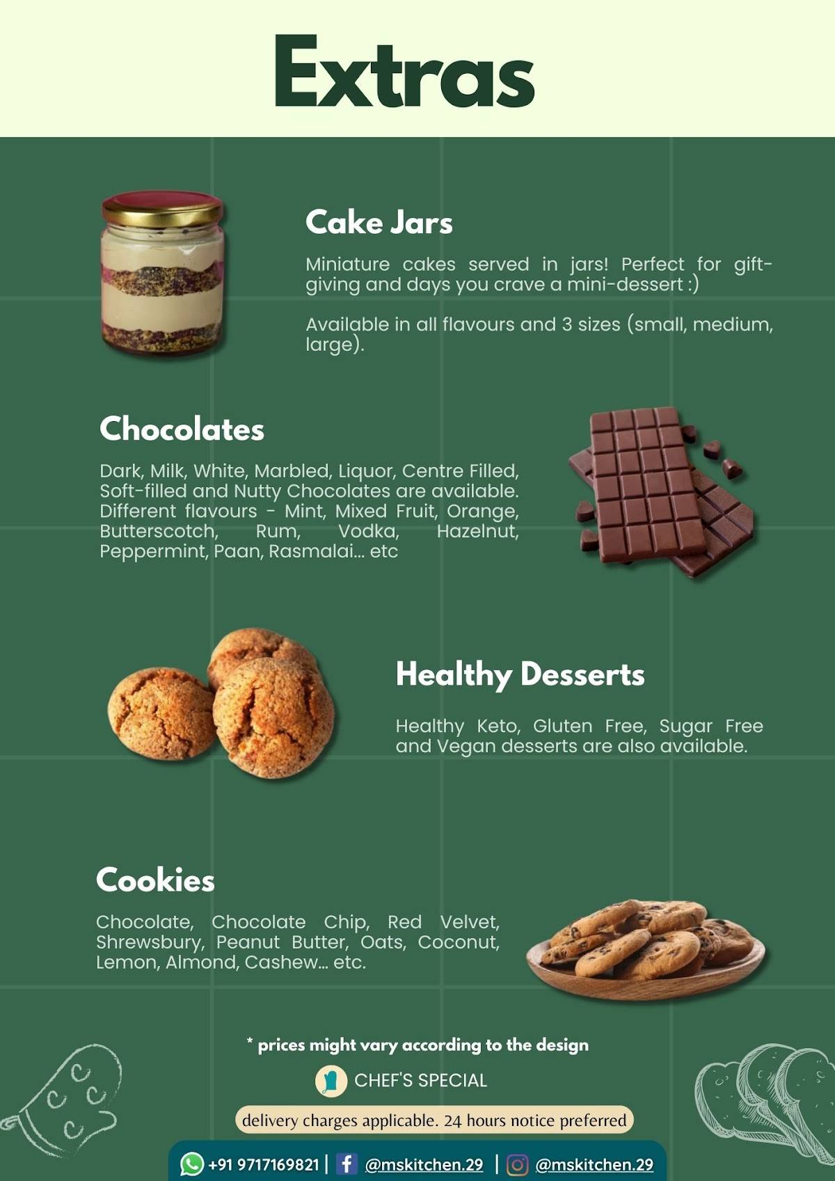 M's Kitchen - Home Baker menu