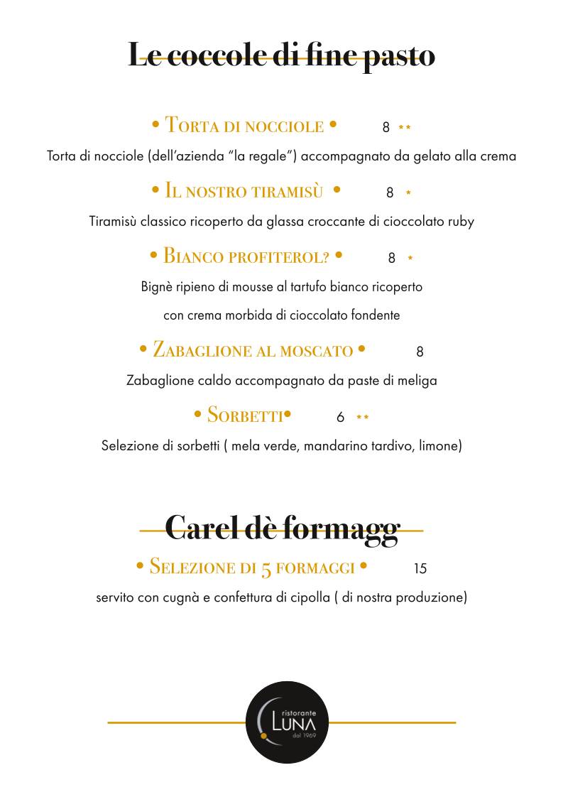 Menu di Luna 