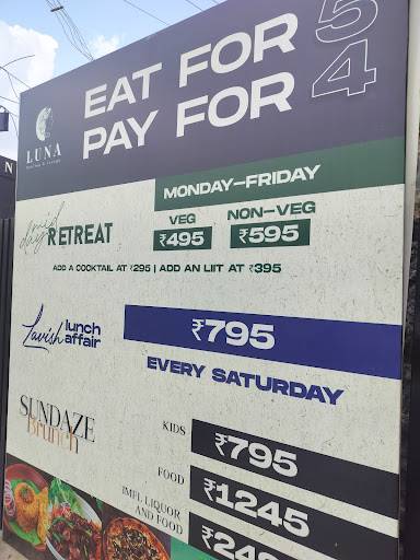 Luna Rooftop & Lounge menu