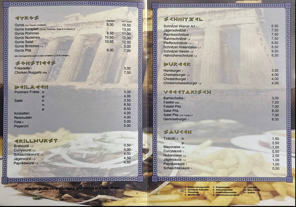 Menu de Lydia Grill Hürth