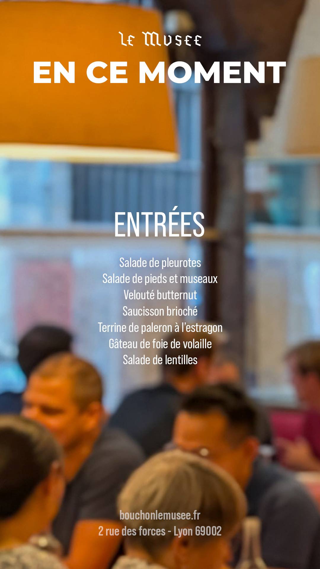 Menu de Restaurant Le Musée