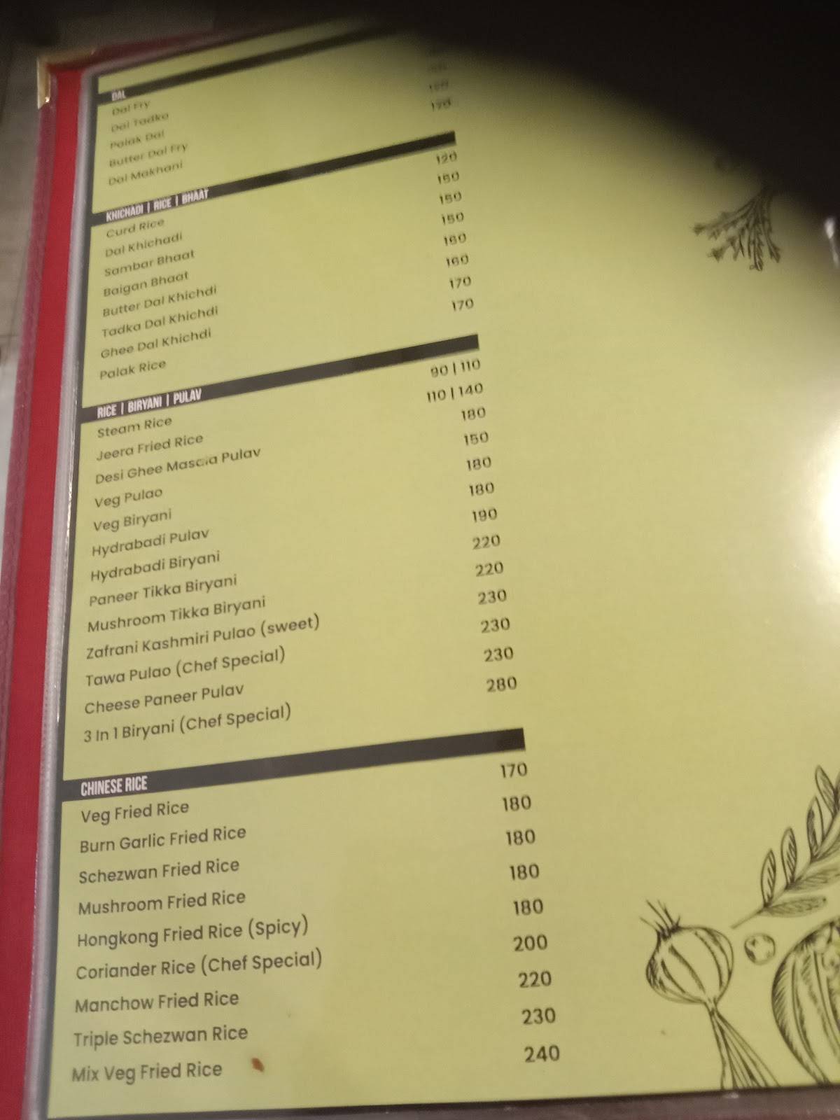 M. M. RESTAURANT menu