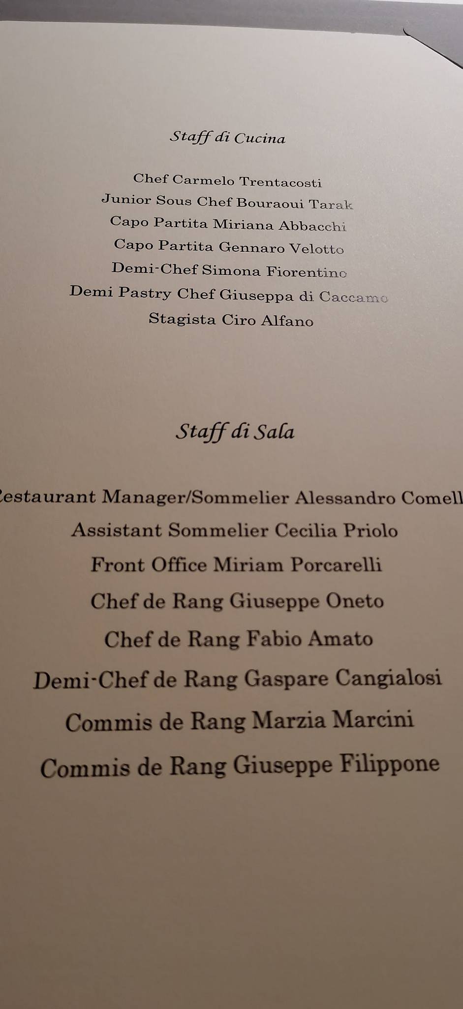 Menu di MEC Restaurant 