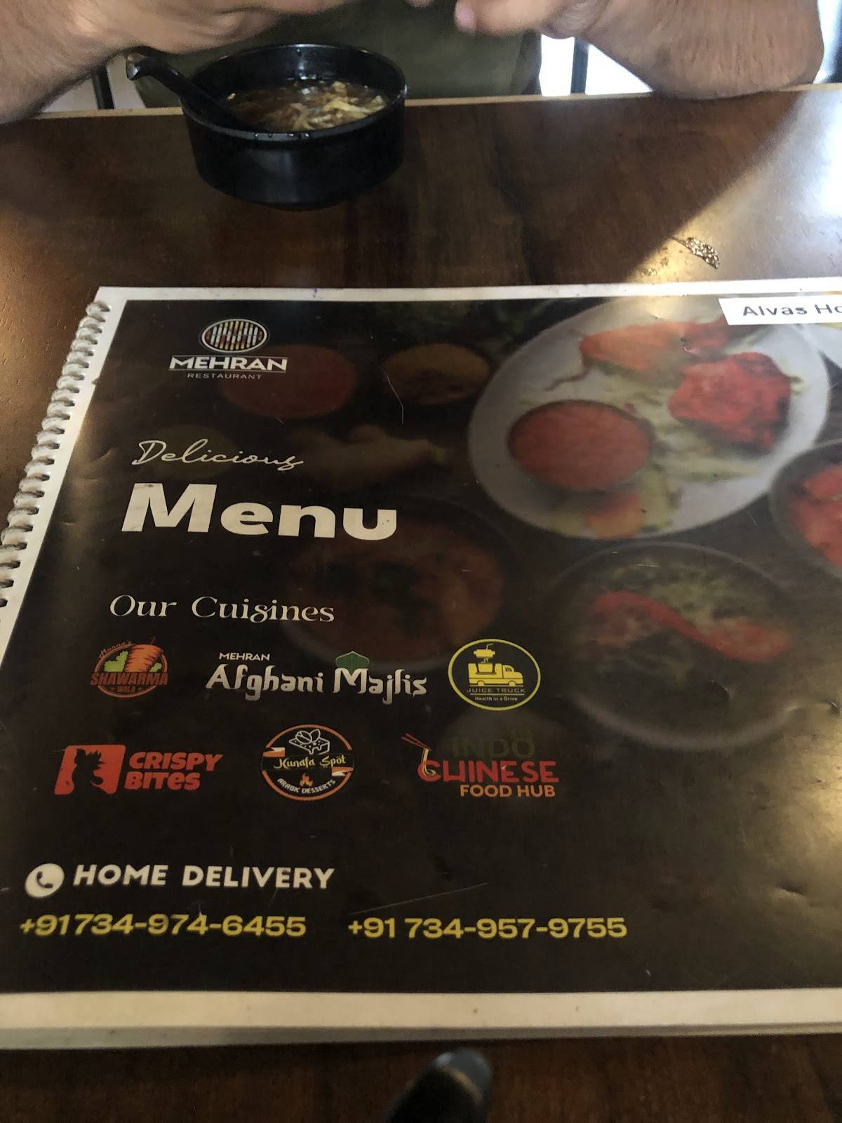 MEHRAN RESTAURANT menu