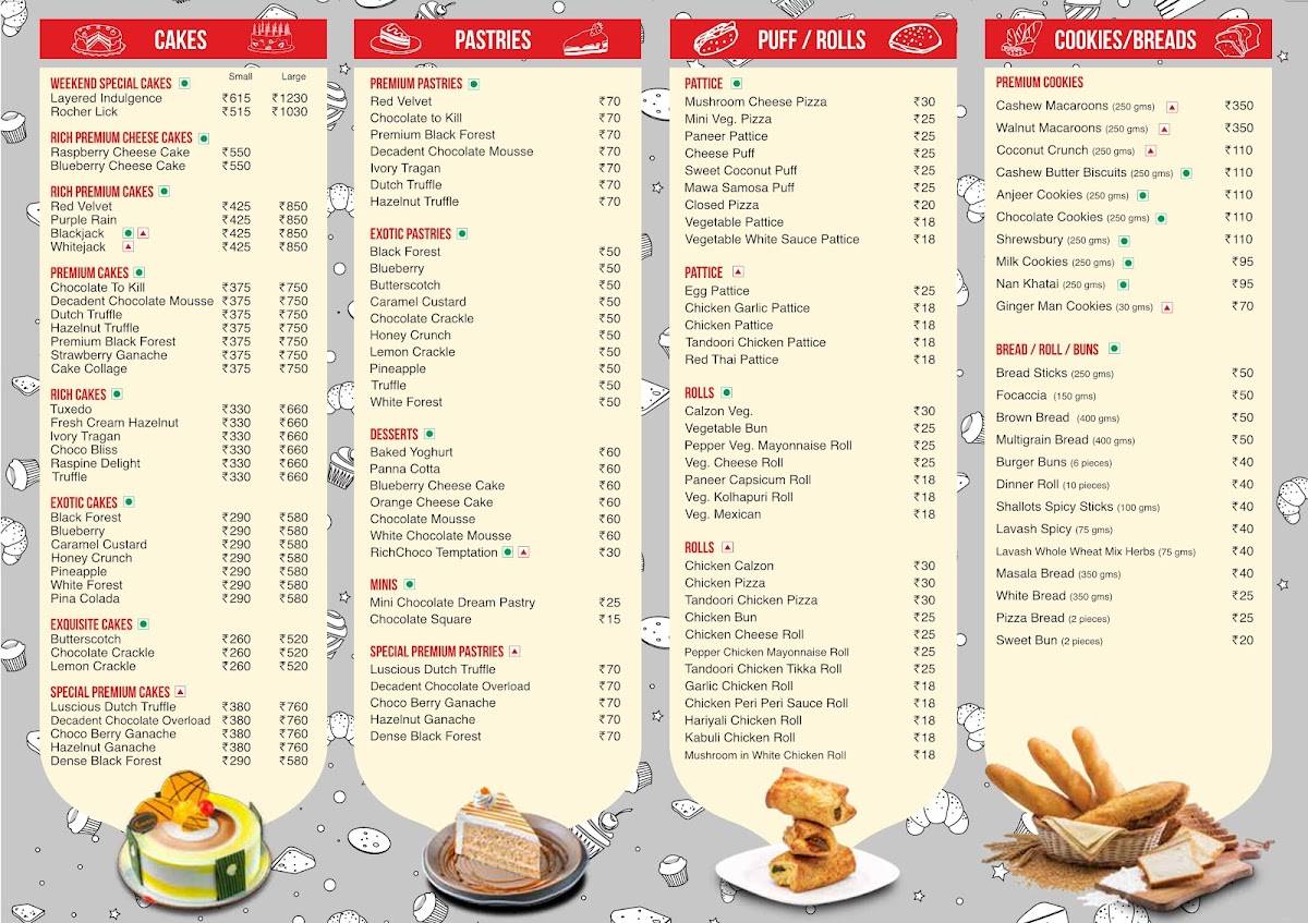 MERWANS CAKE STOP menu