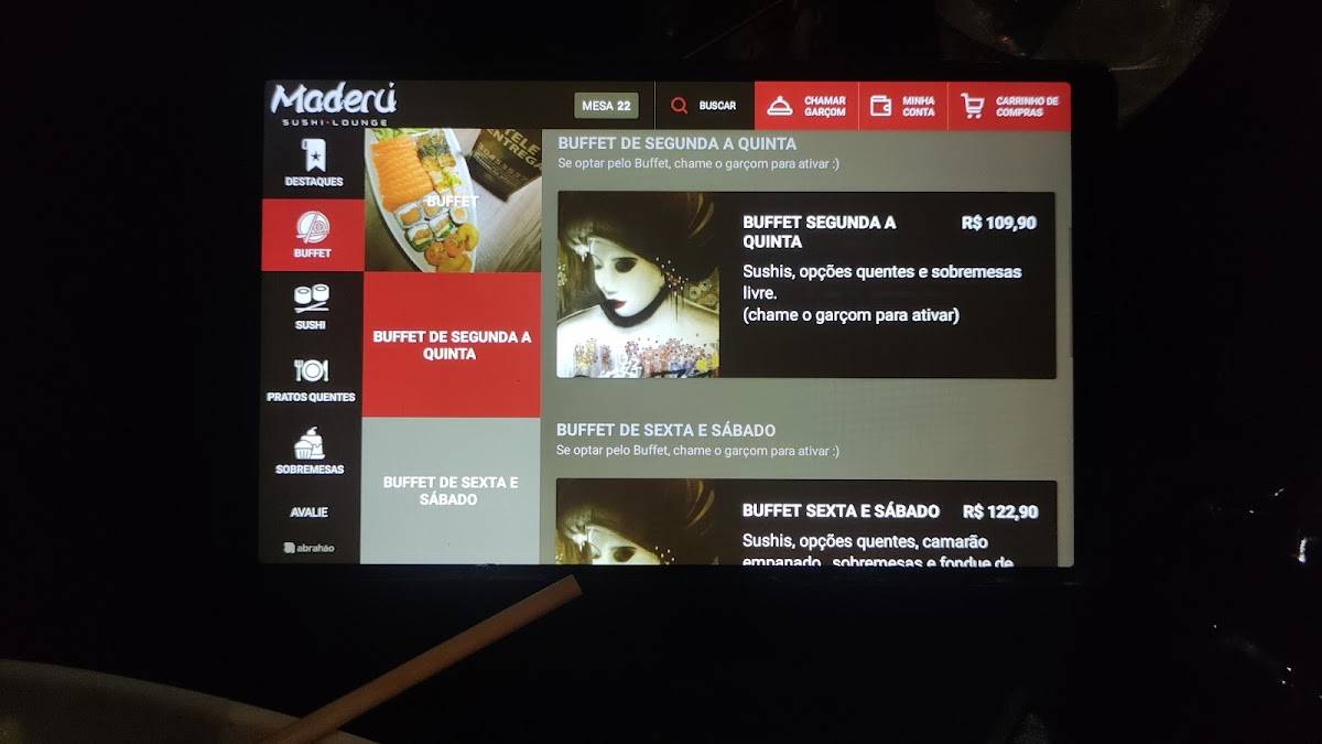 Maderú Sushi Lounge cardápio
