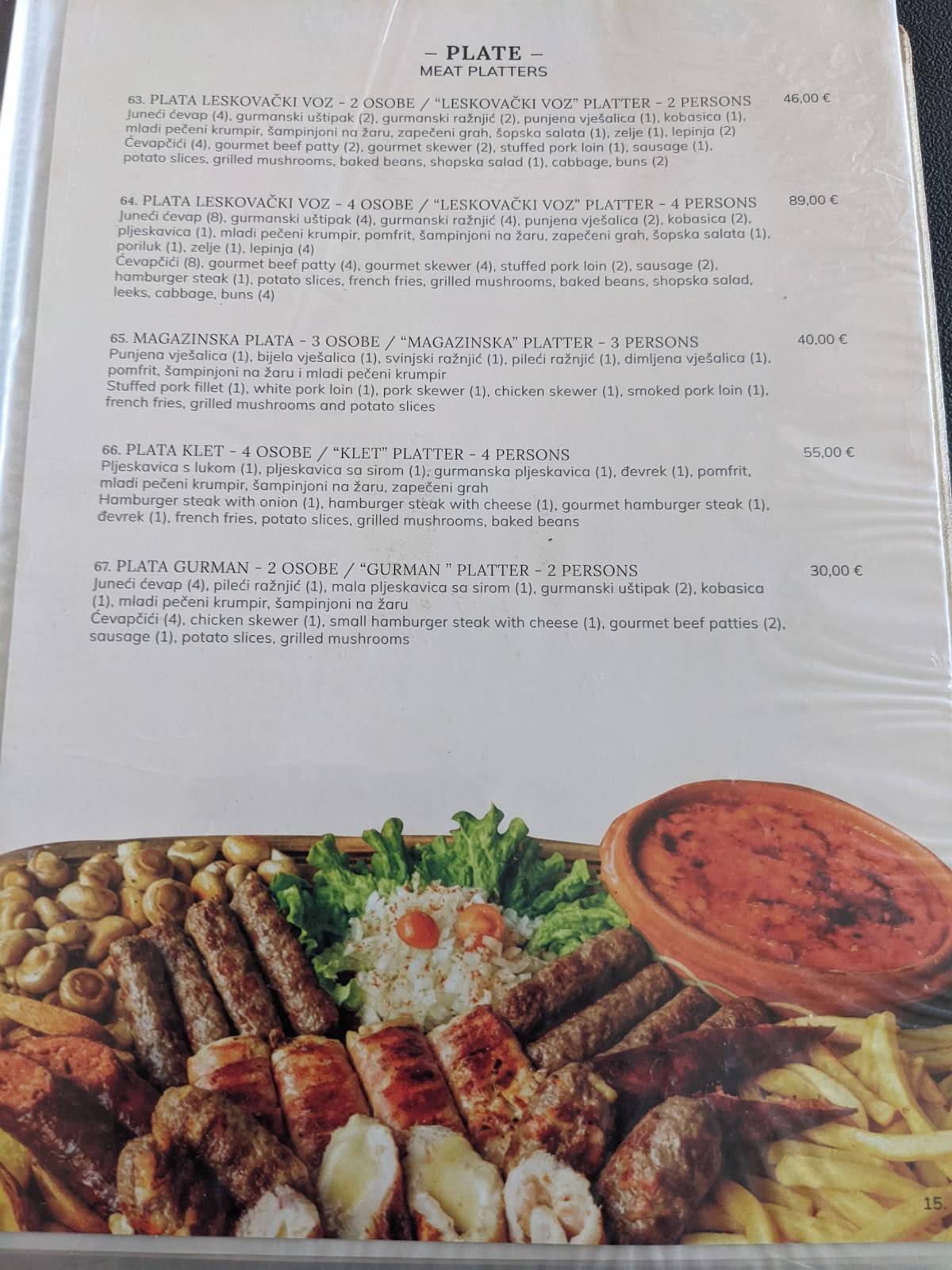 Menu di Magazinska klet - Pri staroj smokvi 