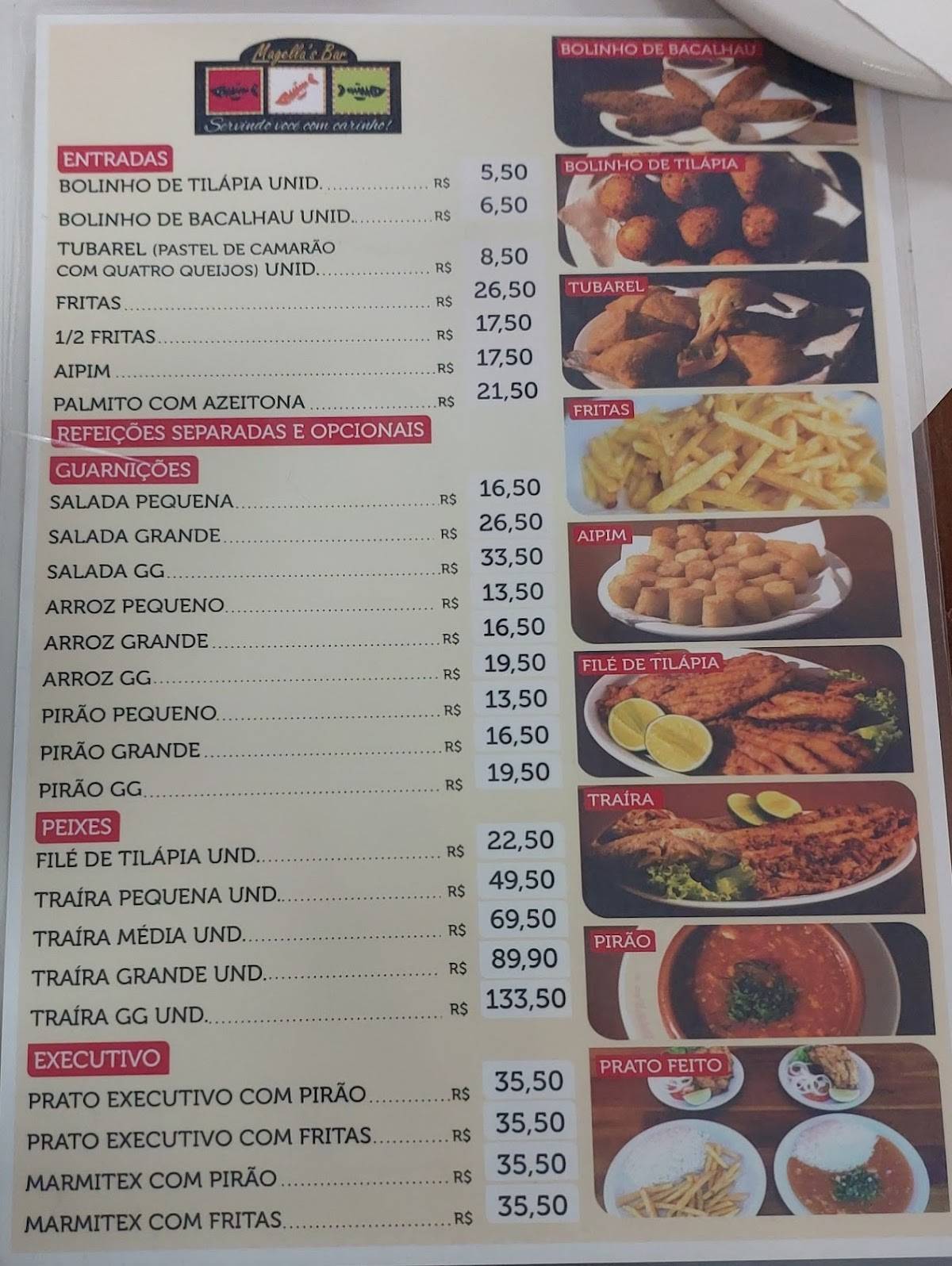 Magella's Bar e Restaurante cardápio