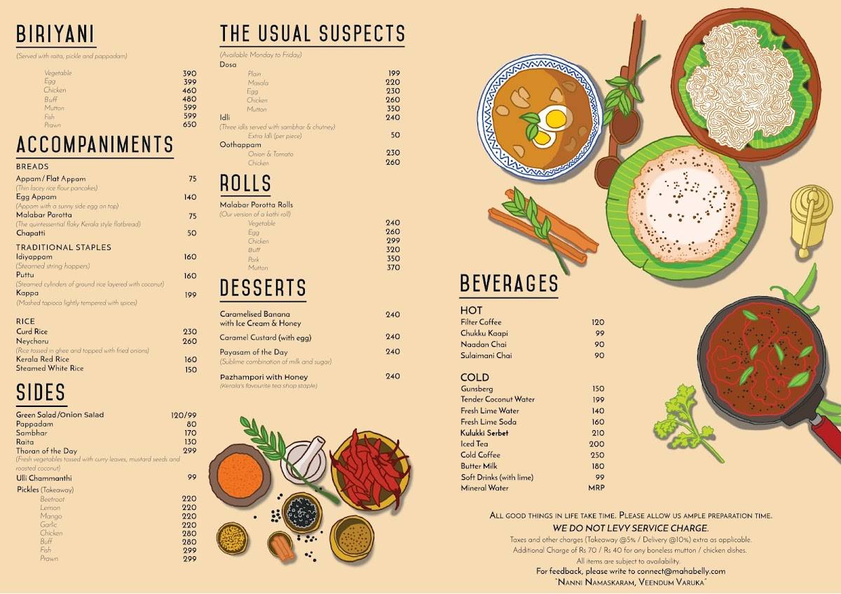 Mahabelly Saket menu