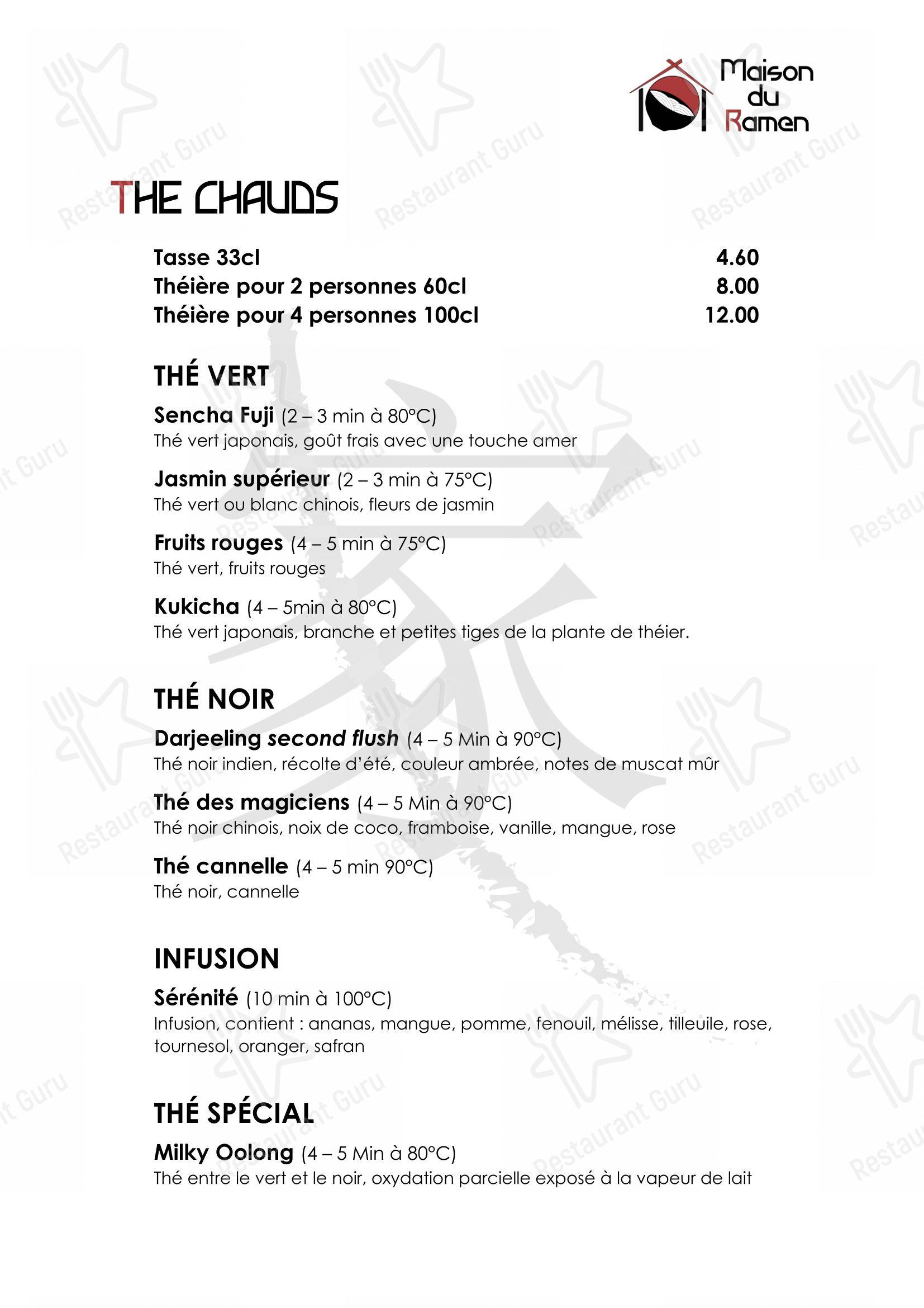 Menu pour Maison du Ramen restaurant