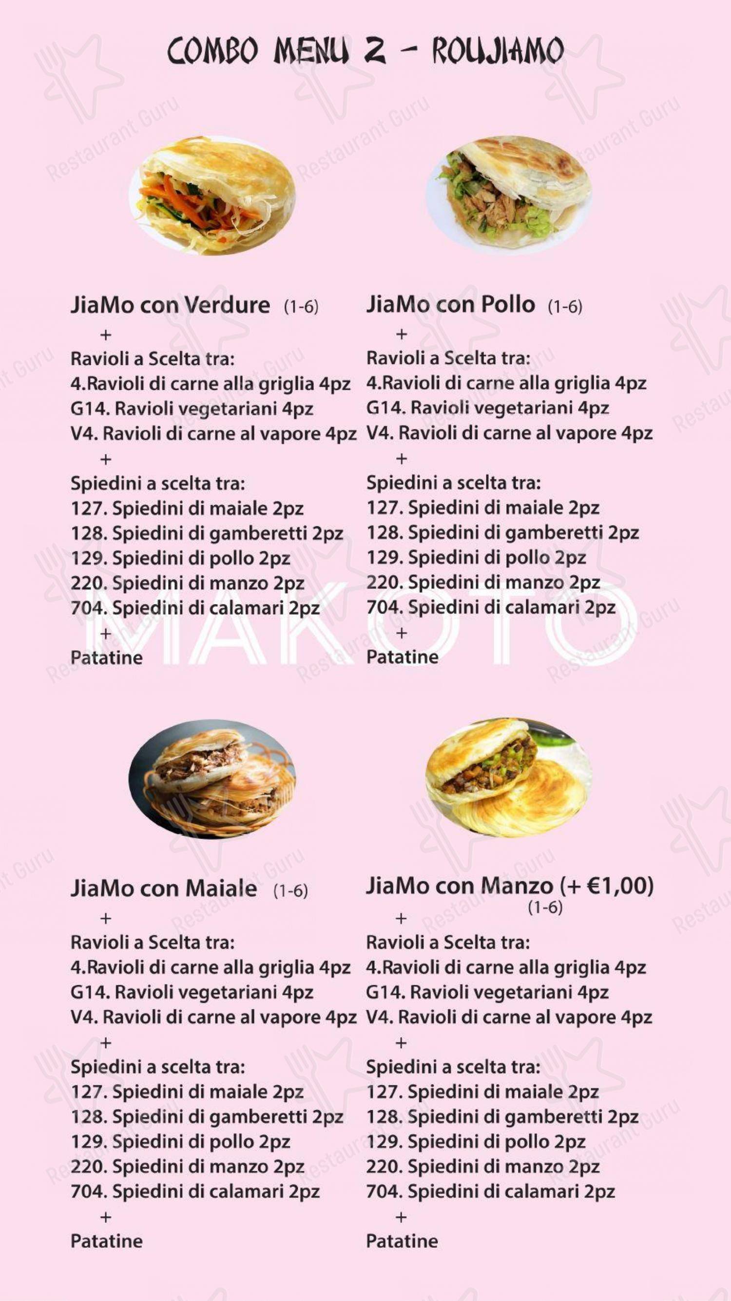 Menu per Makoto ristorante