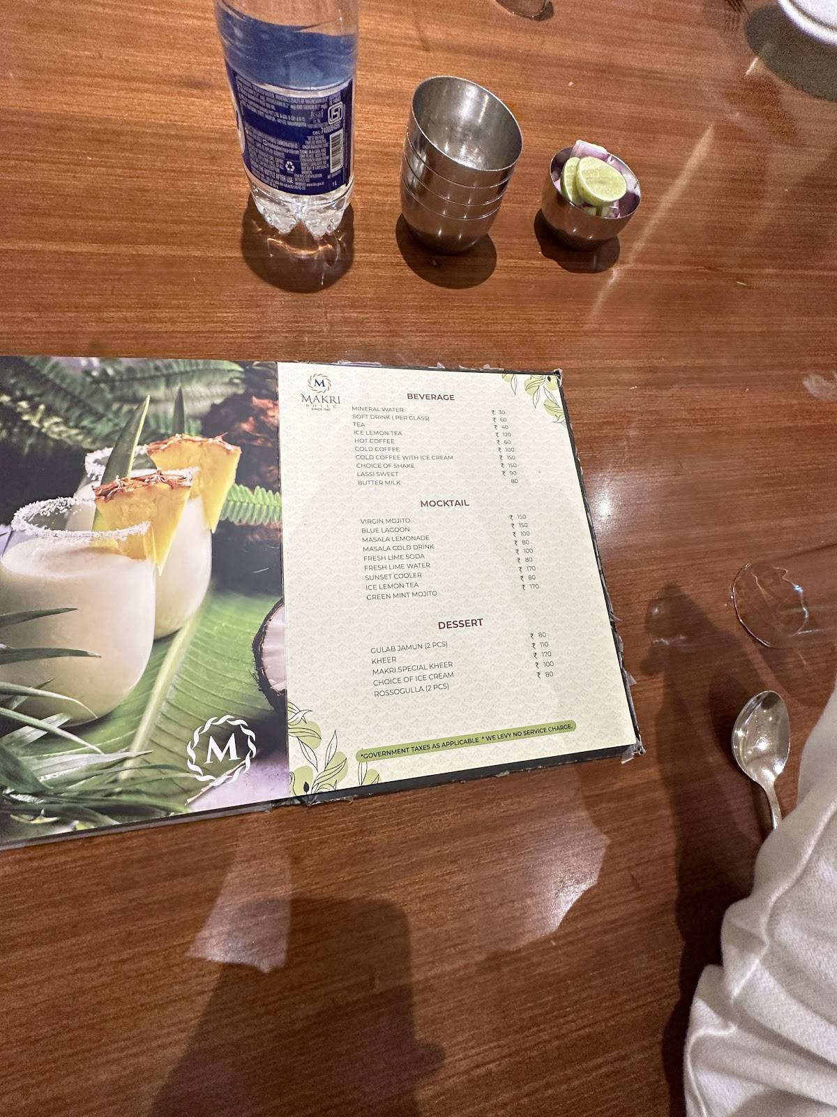 Makri Hotel Punjabi Dhaba menu