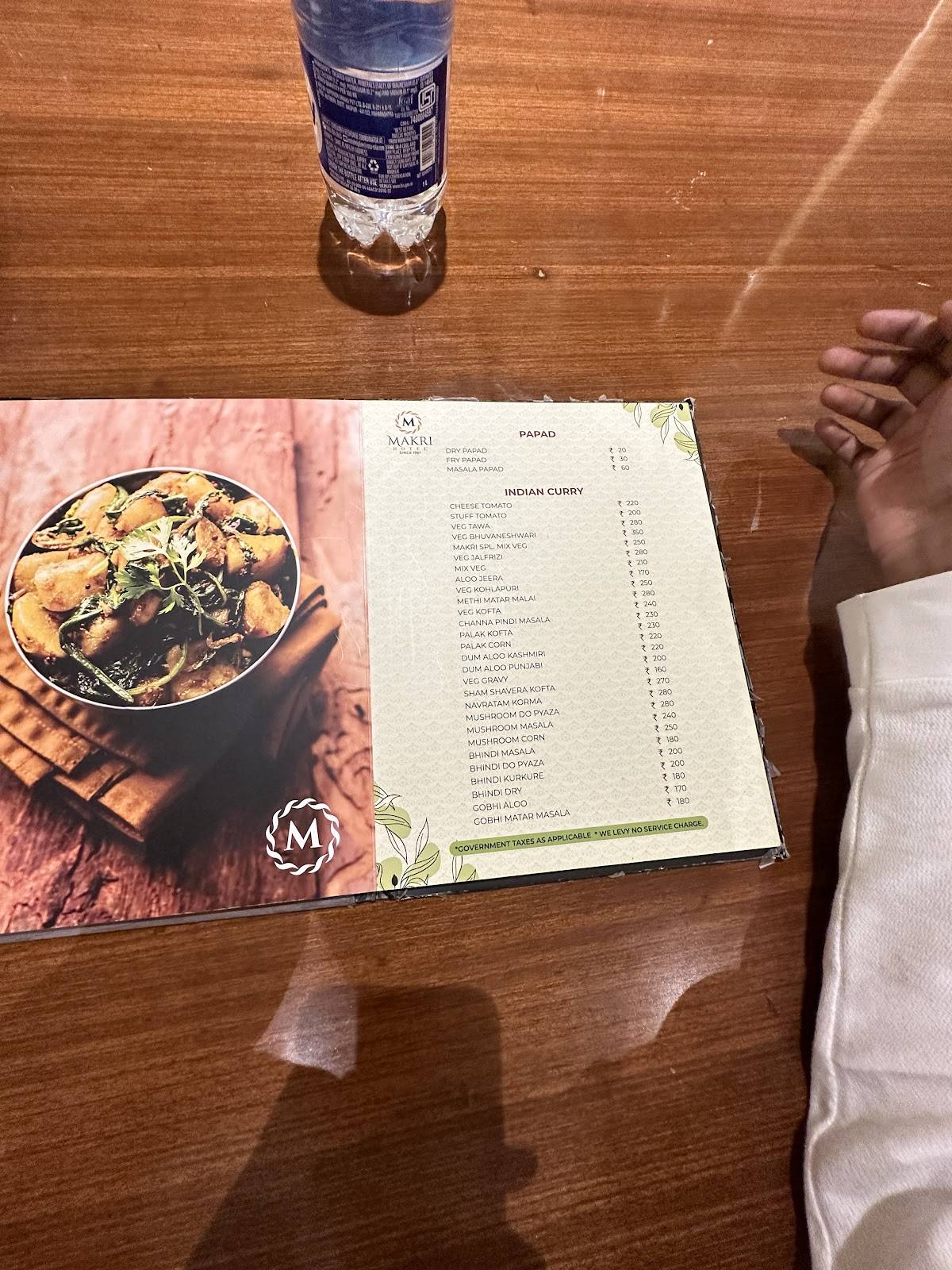 Makri Hotel Punjabi Dhaba menu