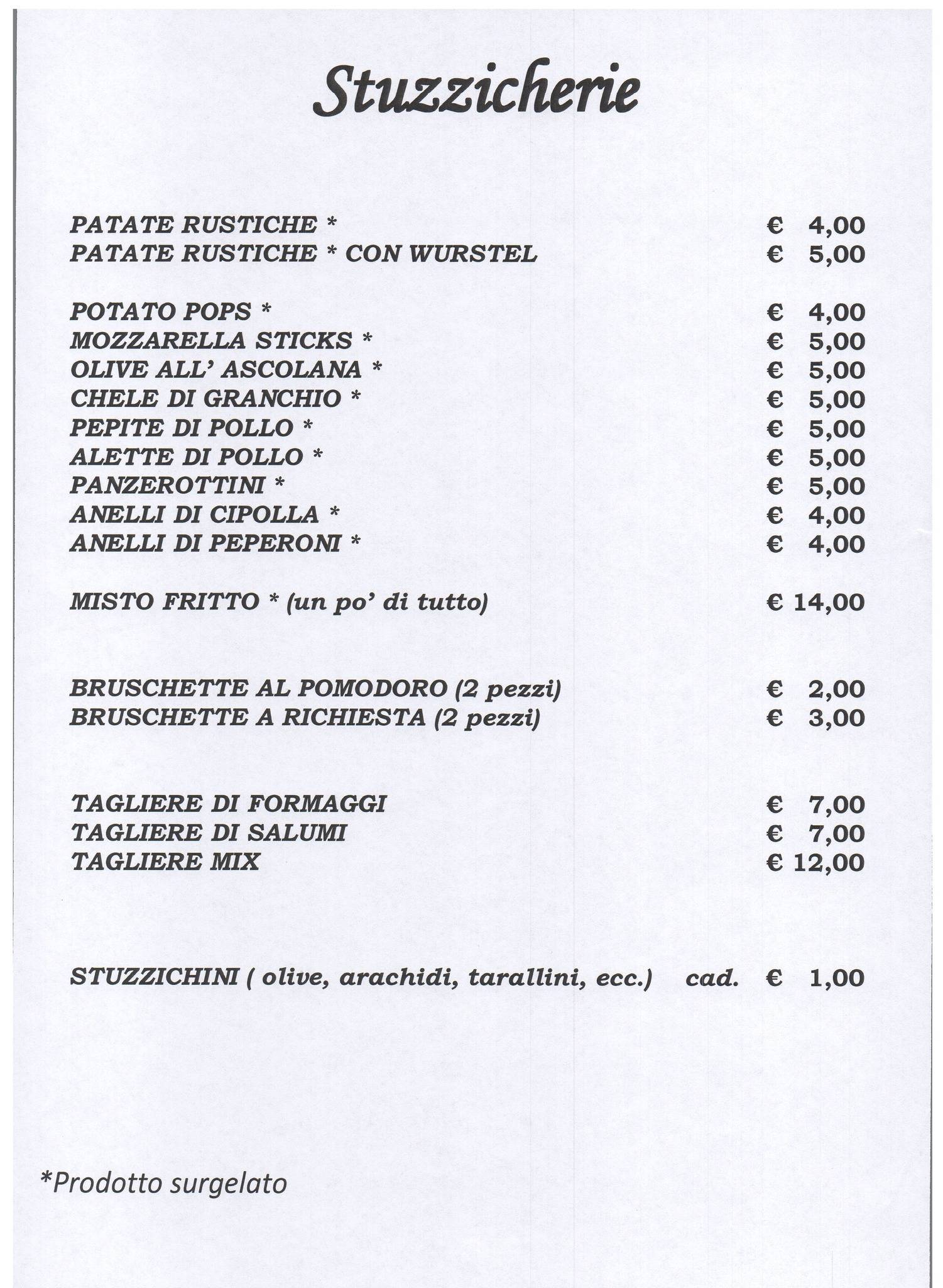 Menu di Mala Rupa Pub 