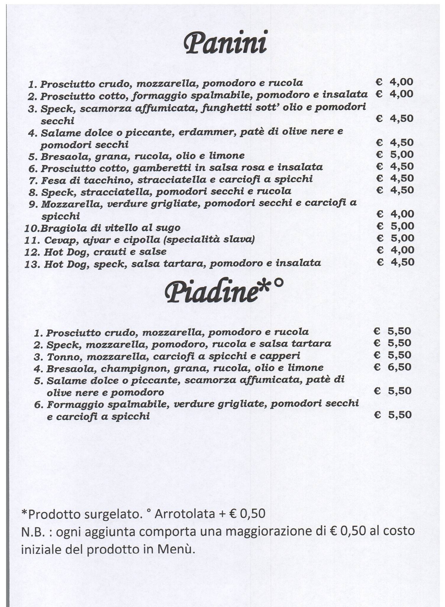 Menu di Mala Rupa Pub 