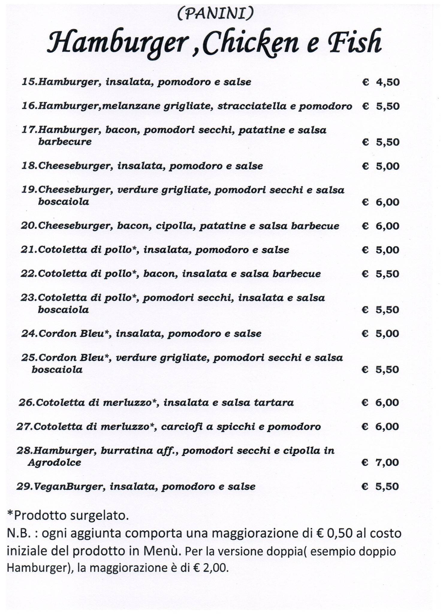 Menu di Mala Rupa Pub 