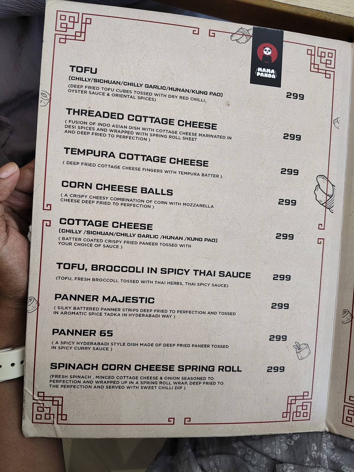 Mama panda menu