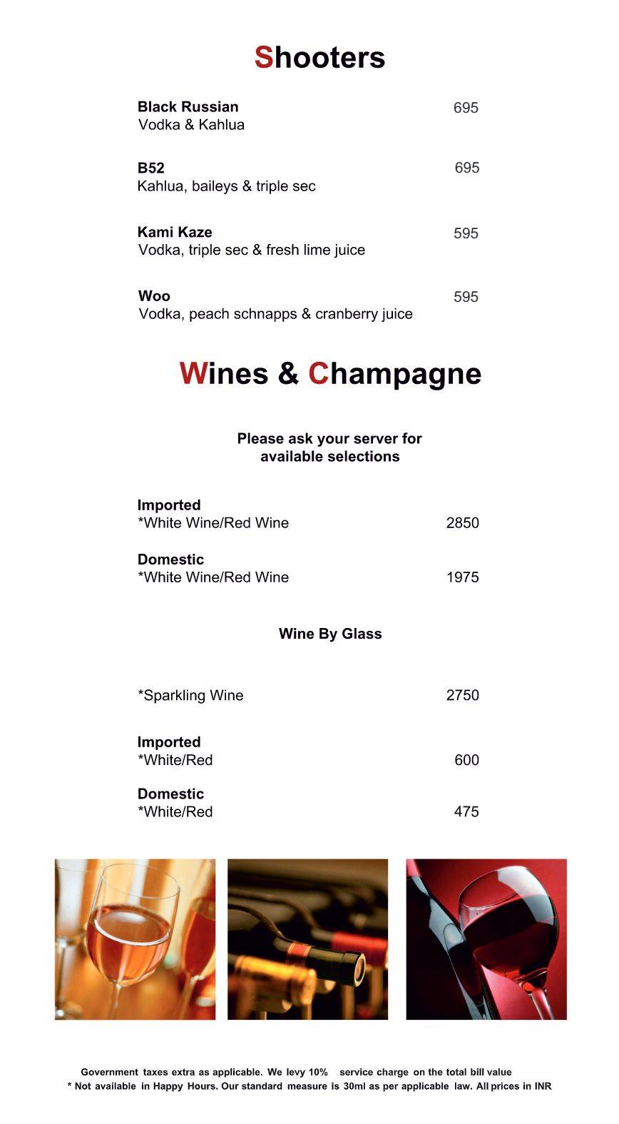 Mandarin Trail menu