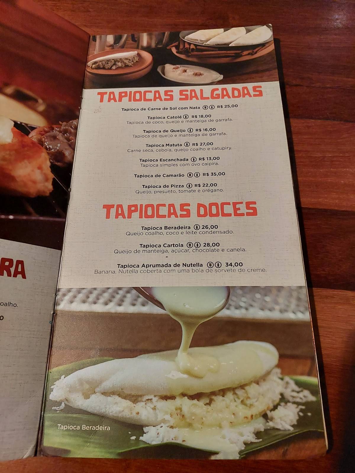 Restaurante Mangai - Recife cardápio