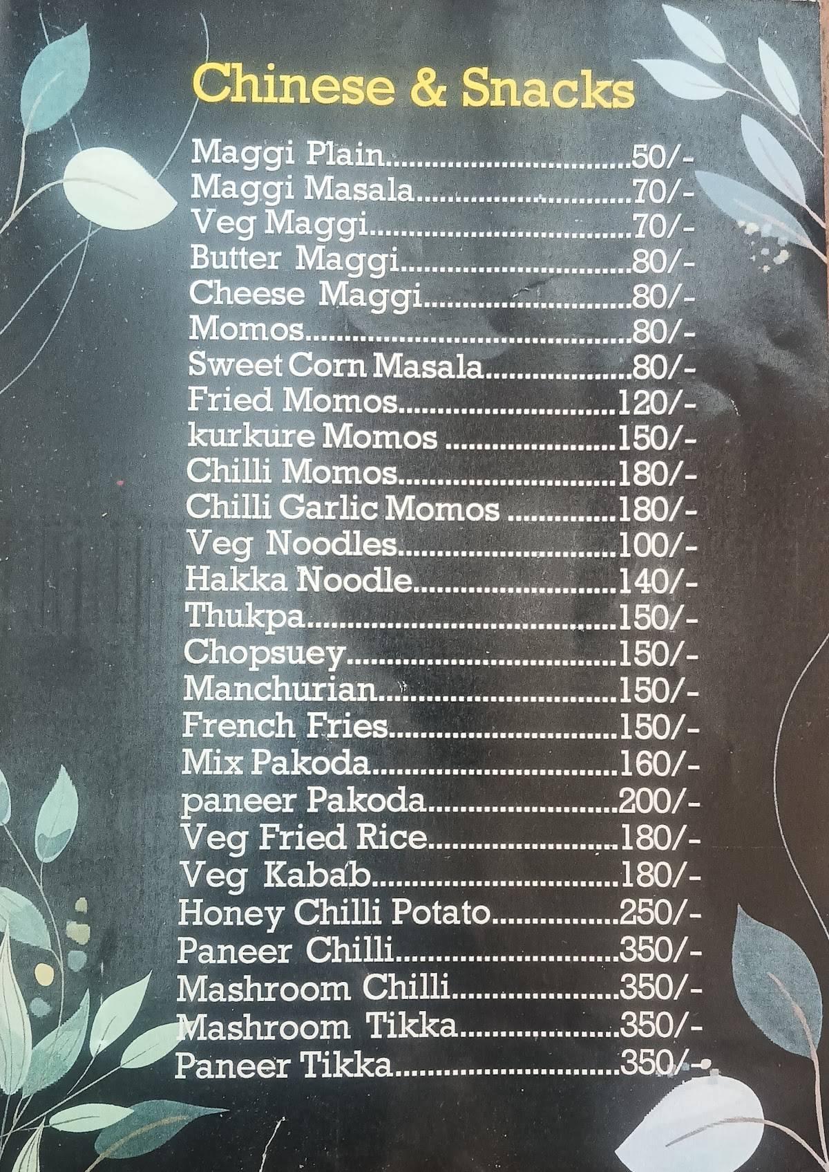 Manglam Restaurant menu