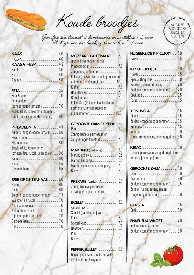 Menu de Manja Broodjes