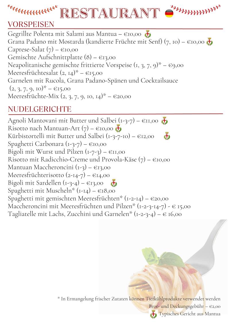 Menu di Ristorante Pizzeria Annette 