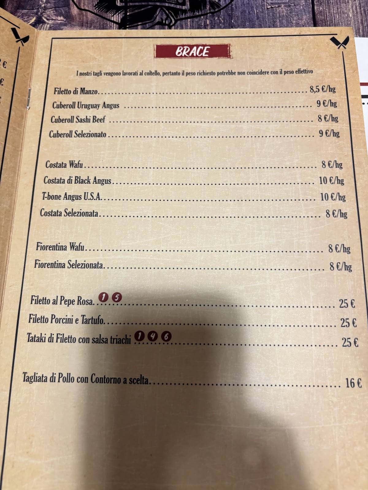 Menu di Manzo Bufalotta 