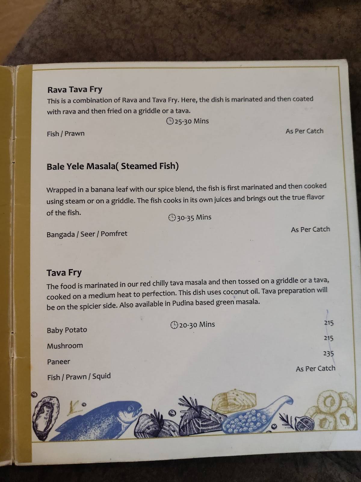 Maravanthe Coastal Cuisine menu