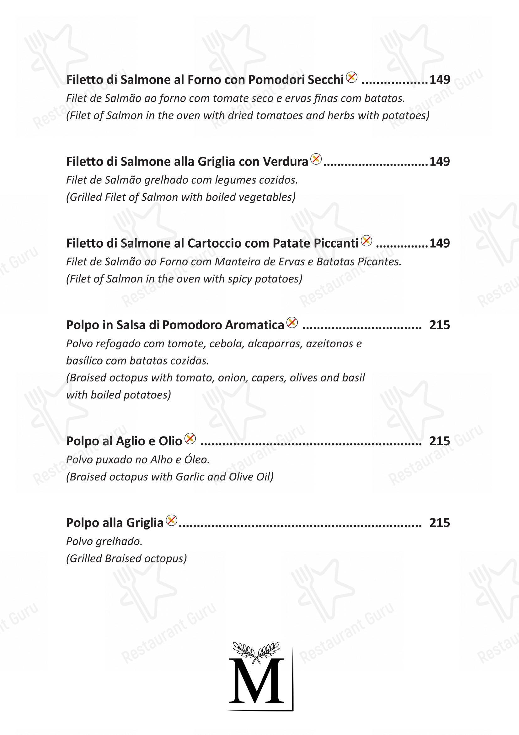 Margutta Ipanema - Menu