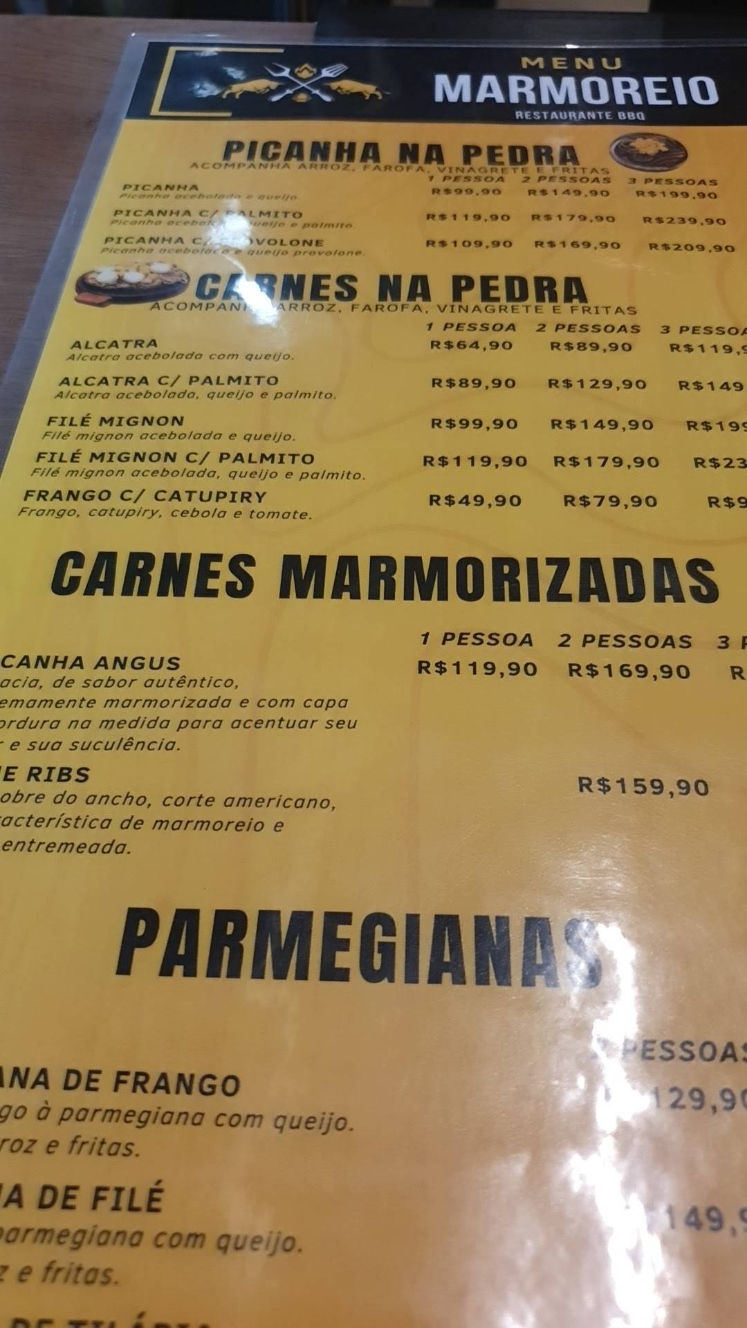 Marmoreio - Restaurante BBQ cardápio