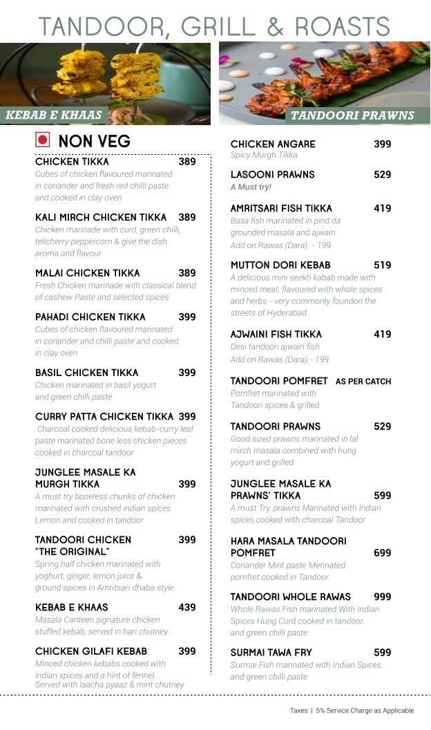 Masala Canteen menu