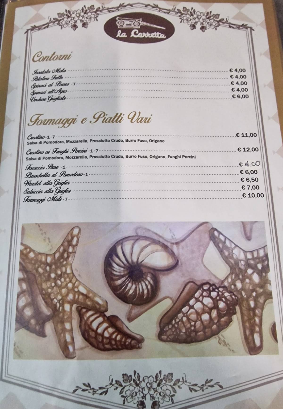 Menu di Ristorante La Carretta 