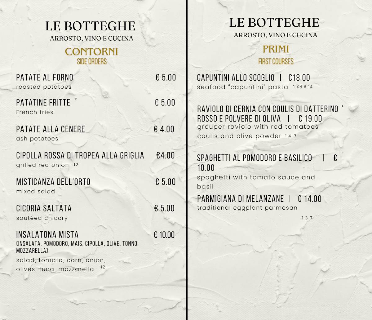 Menu di Le Botteghe Nuova Gestione 