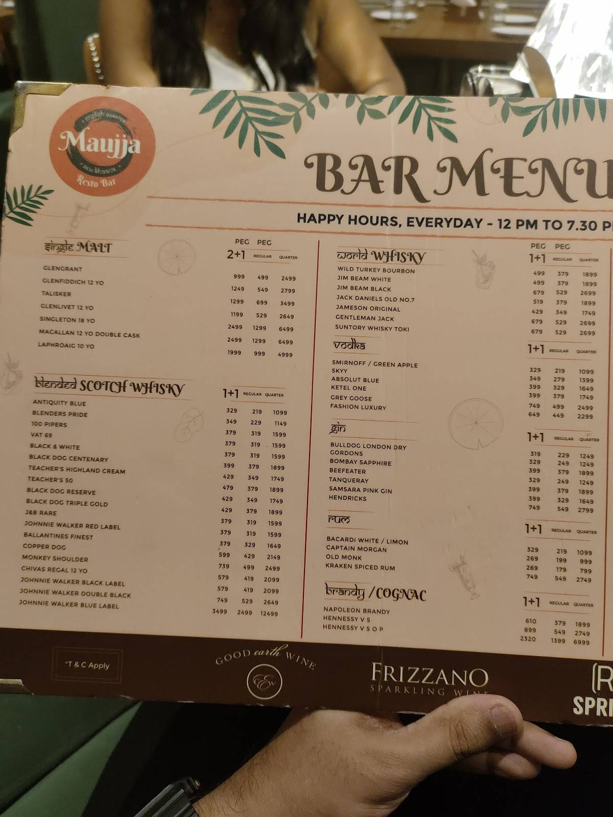 Maujja Restobar Thane menu