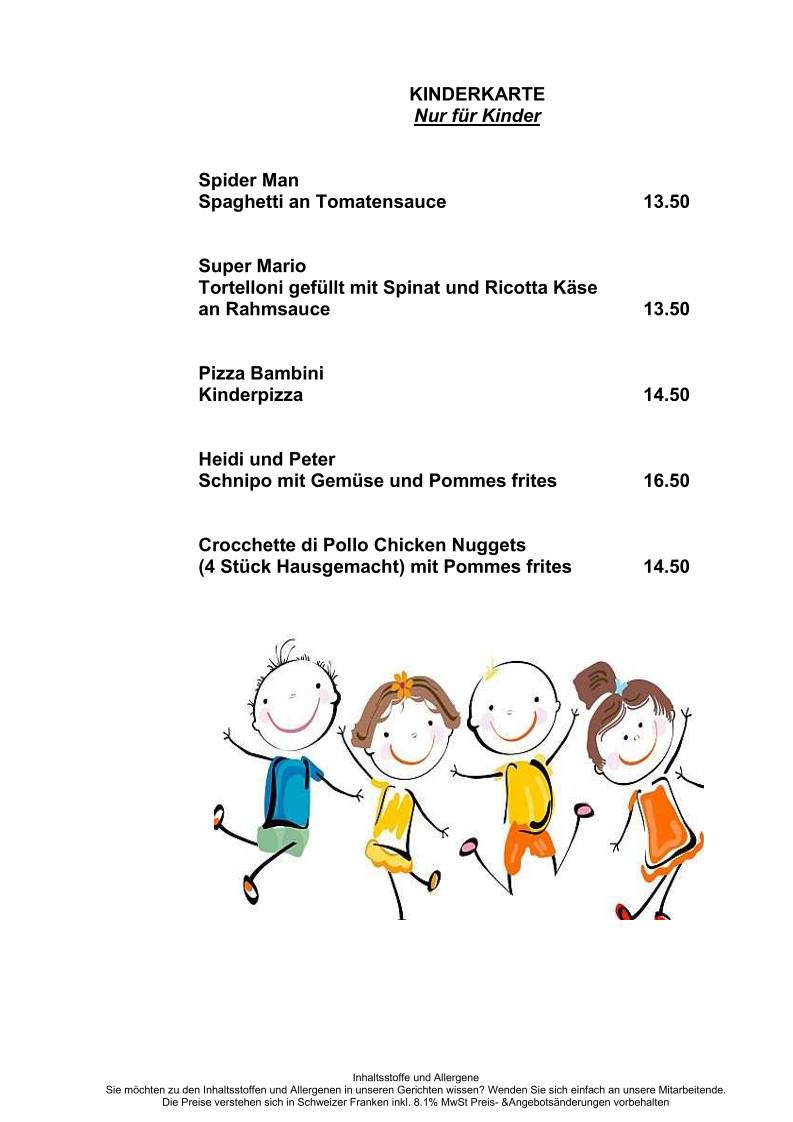 Menu di Restaurant Dörfli Maur 