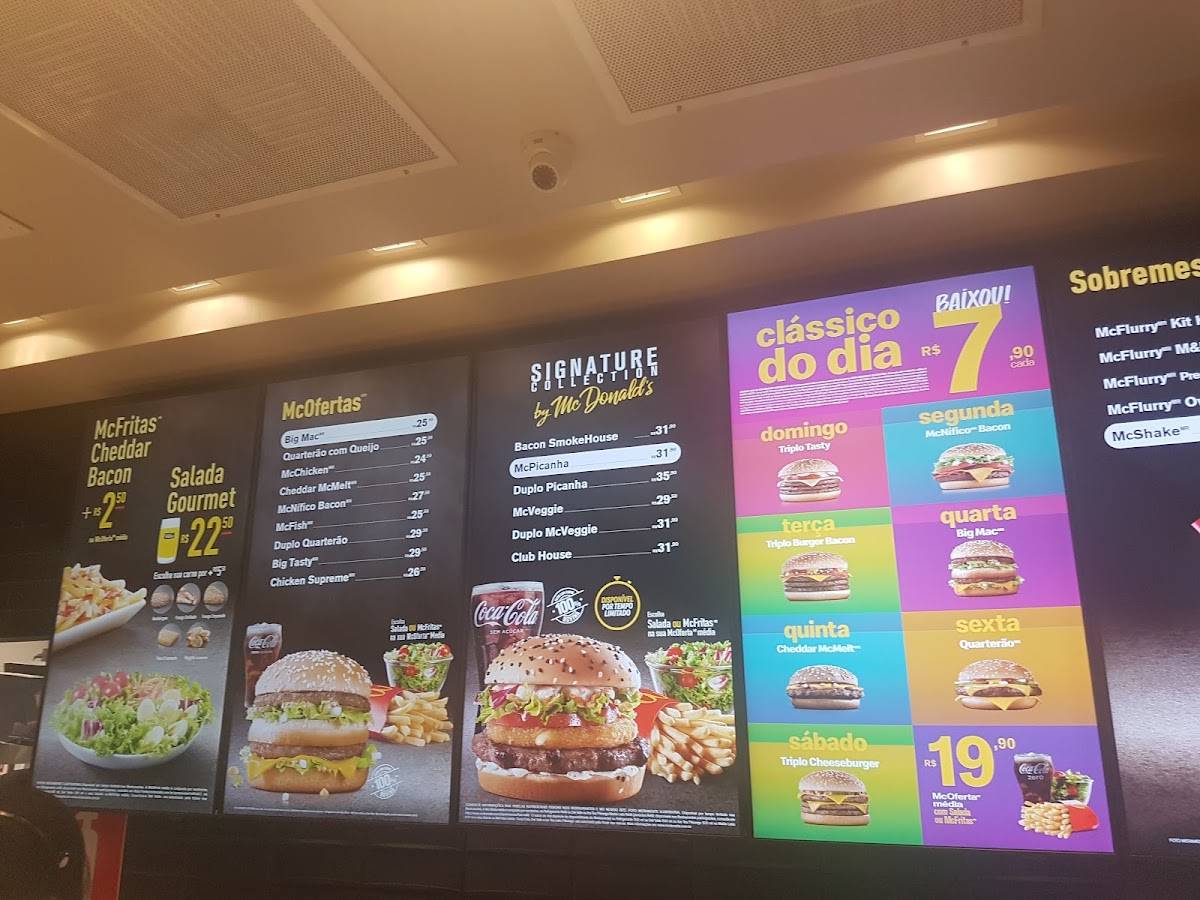 Menu em McDonald's Contagem Sede restaurante, Contagem, R. Dr. Cassiano