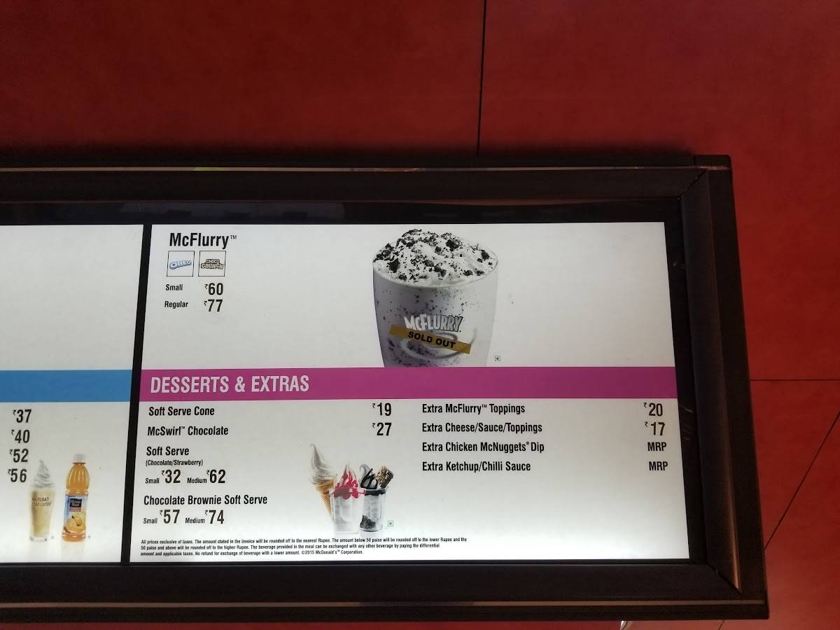 McDonald's India menu