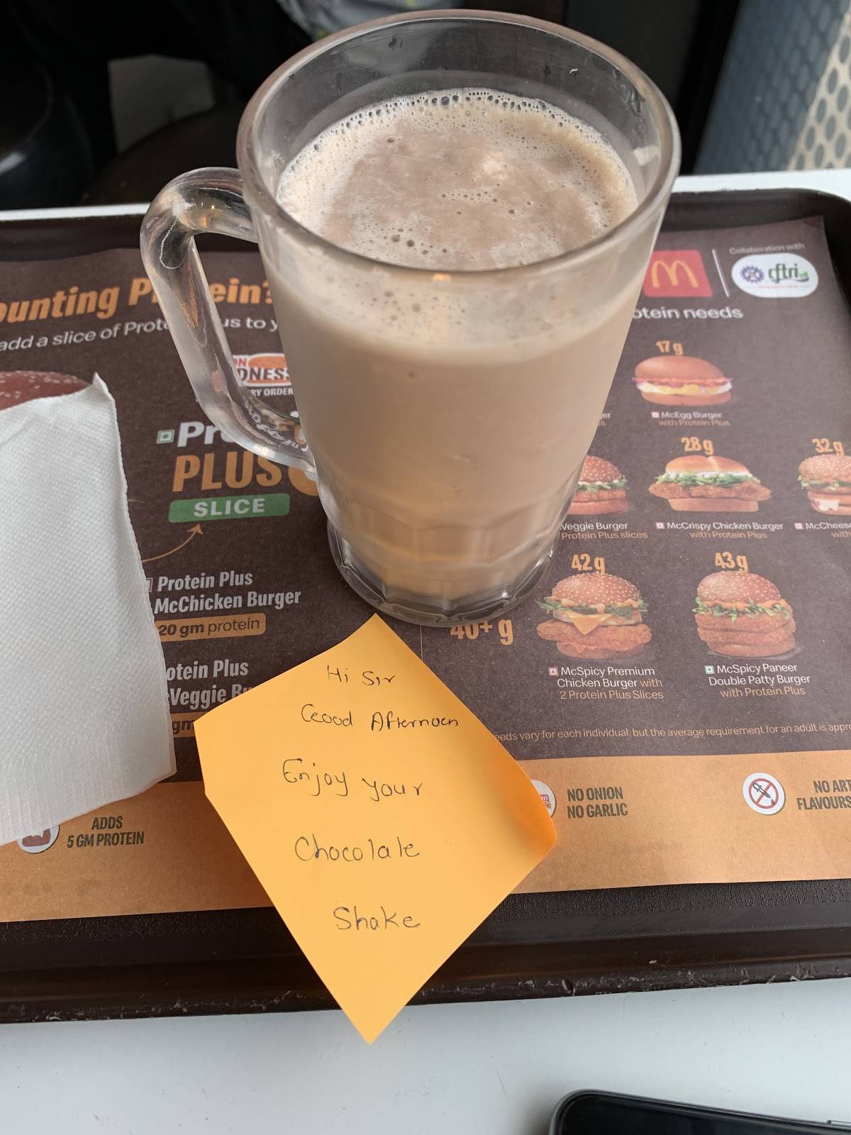 McDonald's menu