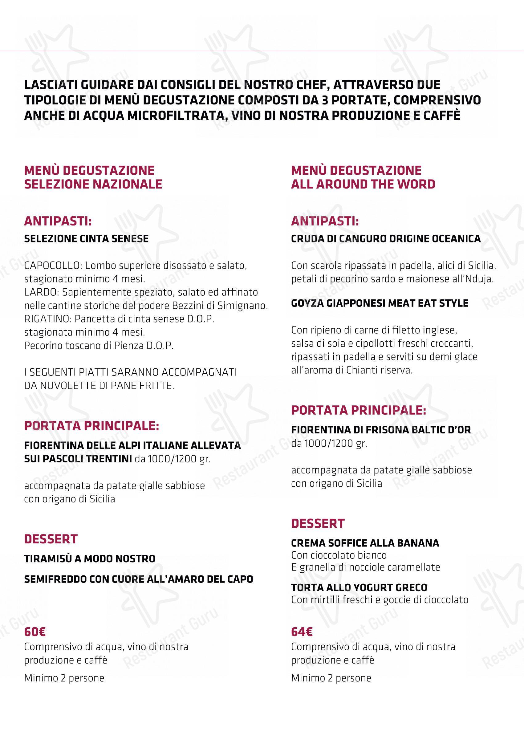 Menu per Meat Eat ristorante