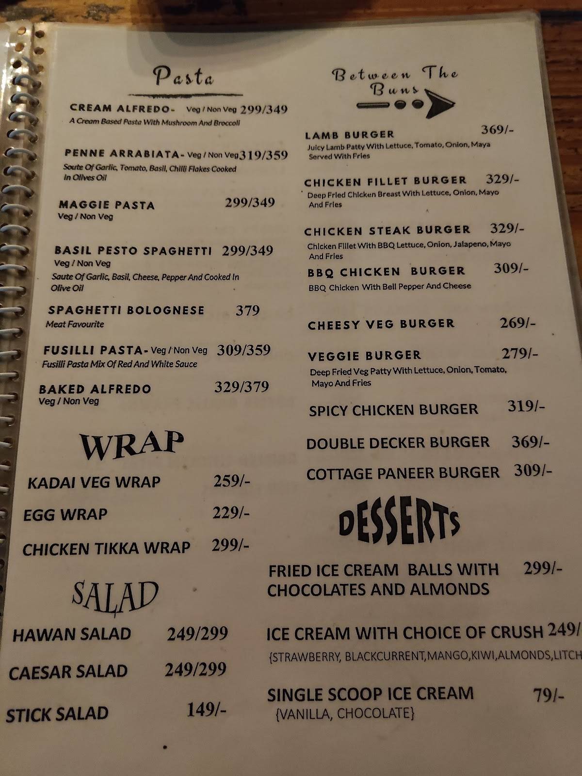 Melt In Cafe, Bangalore menu