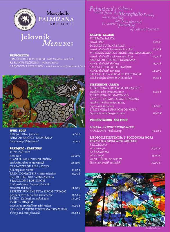 Menu di Meneghello Palmižana Restaurant 