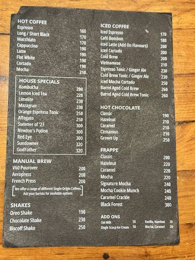 Meraki The Coffee House menu