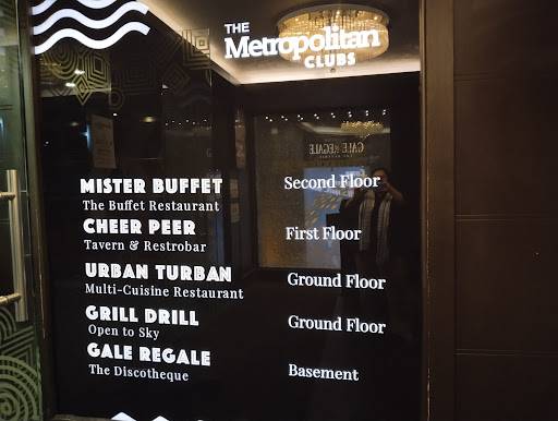 Metropolitan Clubs menu