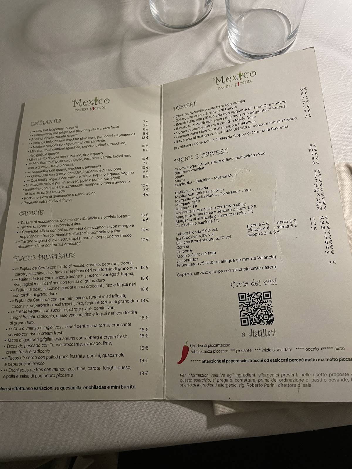 Menu di Mexico Cocina Picante 