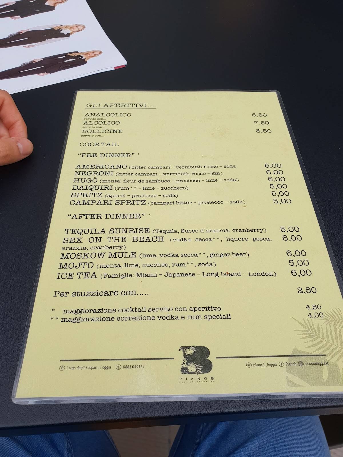 Menu di MezzoPieno by Piano B 