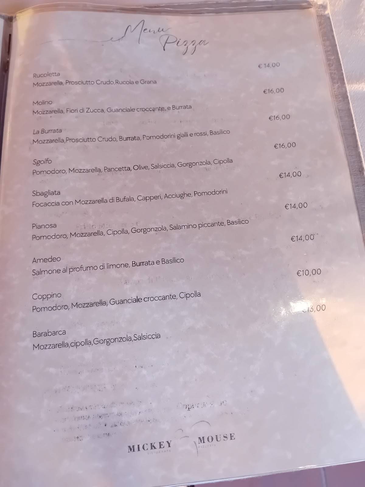 Menu di Mickey Mouse 