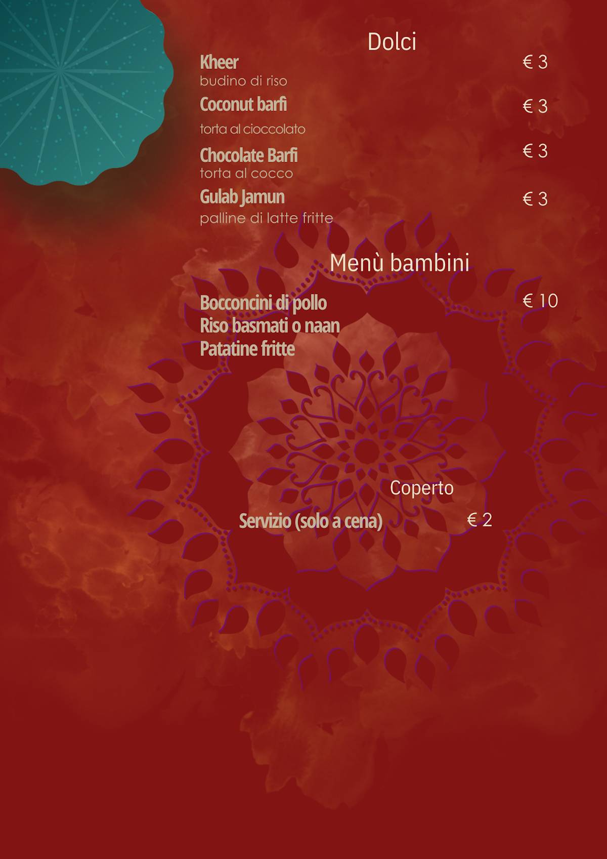 Menu di Haldi Ristorante Indiano 